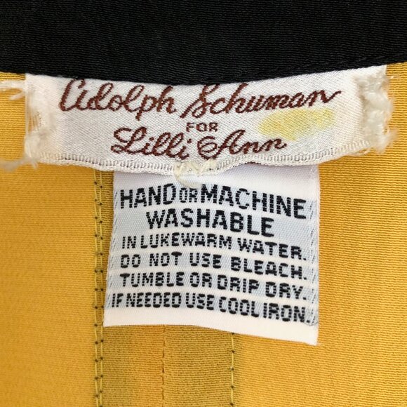 Vintage 80s L Lightweight Jacket Yellow Black Lilli Ann Open Front Dolman Sleeve - Picture 8 of 9